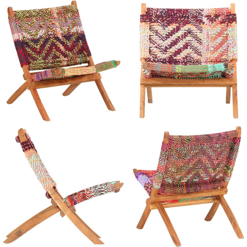 Klappbarer Chindi-Stuhl Mehrfarbig Stoff - Chindisitz - Sitzsack - Gartenstuhl - Esszimmerstuhl - Klappbarer Stuhl - Home & Living