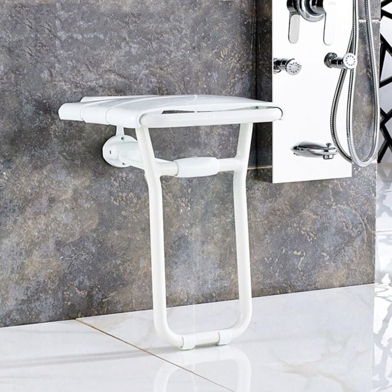 Klappbarer Duschwandsitzhocker, ABS-Wandklapphocker für ältere/behinderte Menschen, rutschfester Sitzhocker mit Beinen, Hocker innerhalb von max. 150