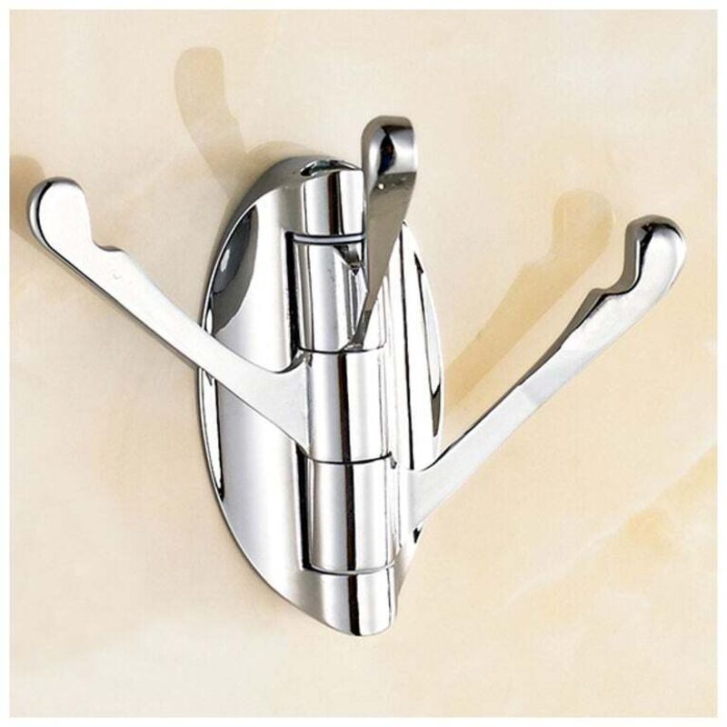 Klappbarer Handtuchhaken aus gebürstetem Nickel, einwinklig, mit 3 drehbaren Metallarmen, flexibel für Bademäntel und Jacken, spart Platz an der