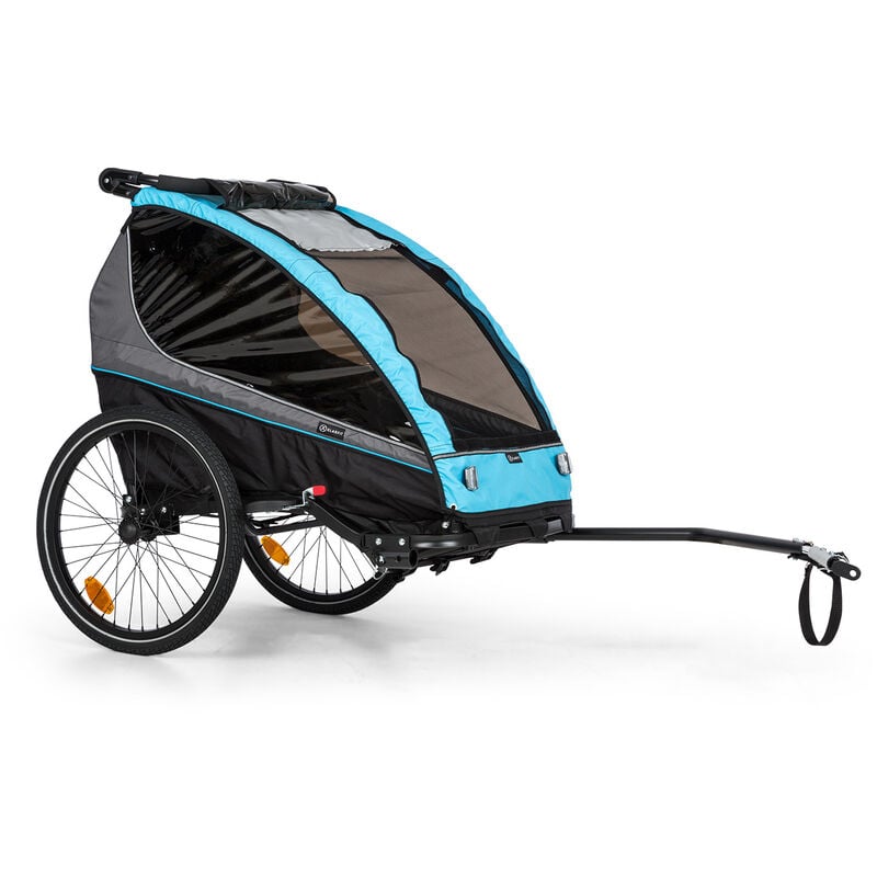 Kiddy King Fahrradanhänger für Kinder Jogger-Buggy 2-Sitzer 40 kg - Klarfit