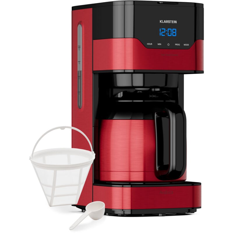 Klarstein 1,2 L Kaffeemaschine mit Thermoskanne und Timer, Kaffeemaschine Filtermaschine für 10 Tassen, 800 W Filter Kaffeemaschine Groß,
