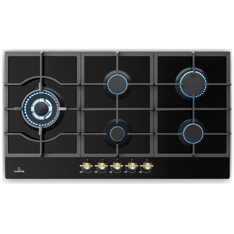 Klarstein Gaskocher 5 Flammig, Einbau-Gaskocher für Innenbereich, Edelstahl-Gaskocher für Wohnmobil, 5 Flammen Gaskocher, Gasherde mit