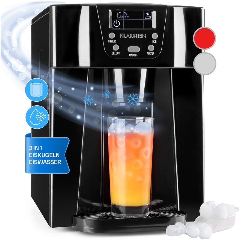 Klarstein - Ice Volcano 2G Eismaschine led 12kg je 24h 2l 6-12min schwarz