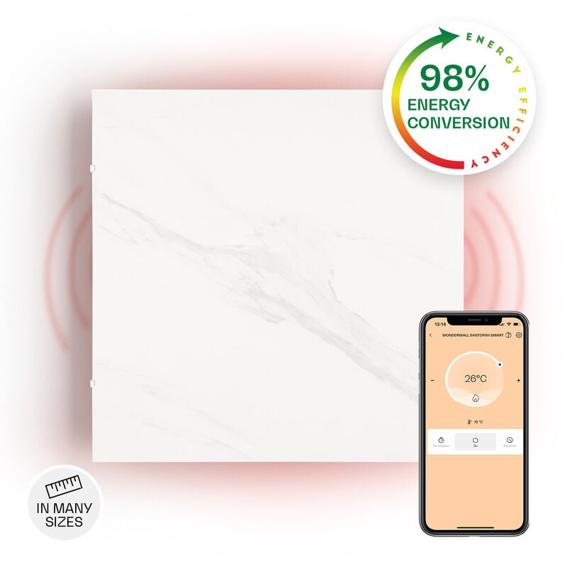 Klarstein - 2-in-1 Infrarotheizung & Konvektor, Infrarotheizung mit Thermostat 500W, IP24-Infrarotheizung zur Wandmontage mit App-Steuerung,