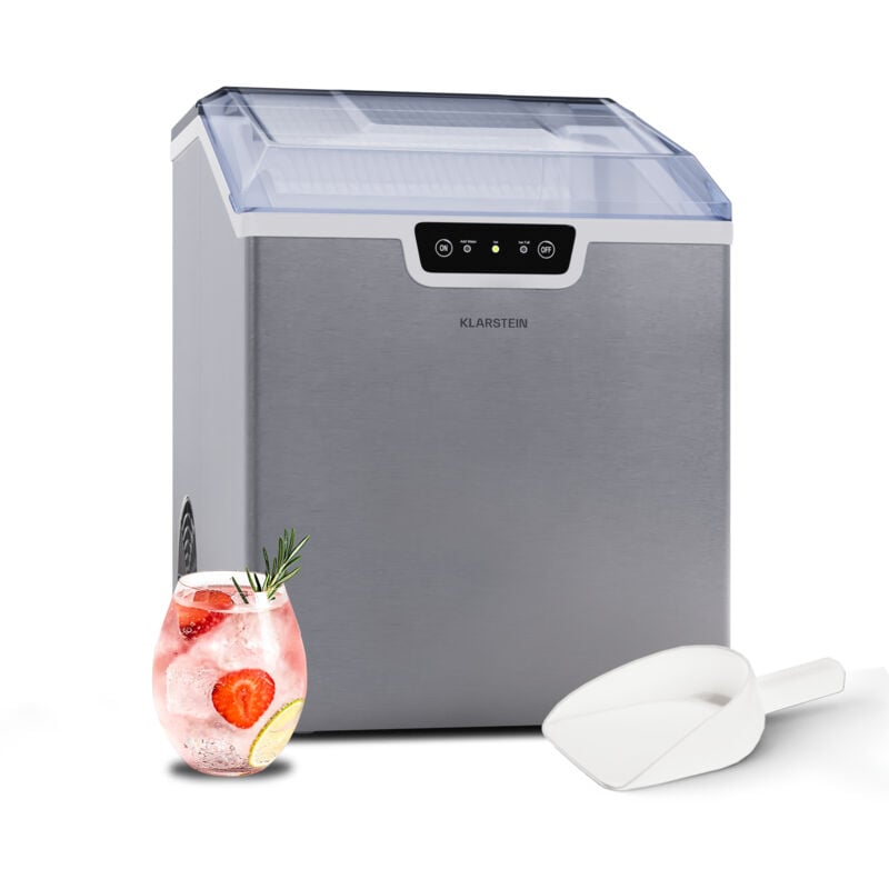 Klarstein - Eiswürfelmaschine für Zuhause Camping Gastro, Schnelle Mini-Eiswürfelmaschine Klein, Profi Eismaschine für Große & Kleine Eiswürfel,