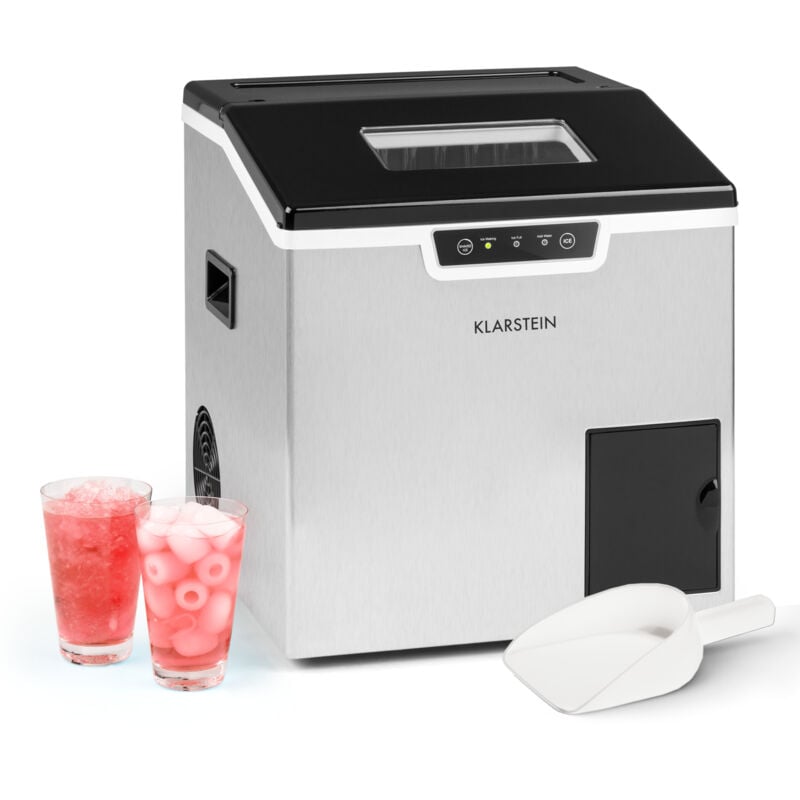 Klarstein - Eiswürfelmaschine Klein, 3L Eiswürfelbereiter, Eiswürfelmaschine für 20kg Crushed Eis & Eiswürfel, Mini-Eiswürfelmaschine, Mittelgroße