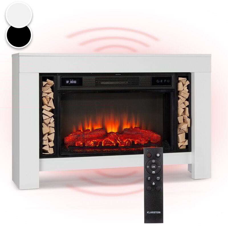 Klarstein - Elektrokamin mit Heizung und Kaminfeuer, 1900W Sparsamer Elektrischer Kamin mit led Flammen, Elektro-Kamin mit Heizung, Freistehender