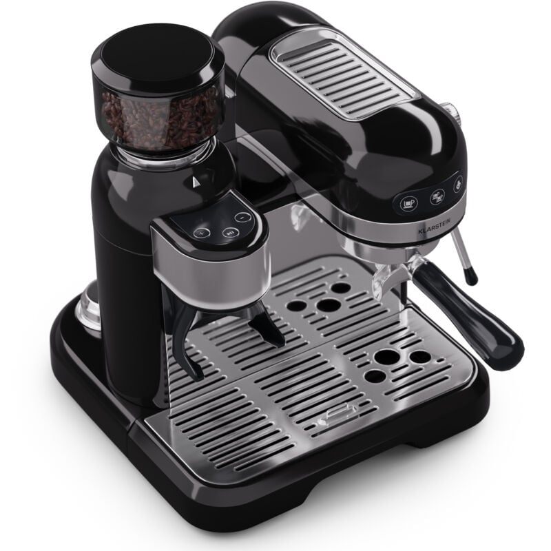 Klarstein - Espresso Siebträgermaschine mit Milchaufschäumer, 1,4L Retro Mini-Espressomaschine mit Siebträger, 1550W Kaffeemaschine Klein, 0,5L
