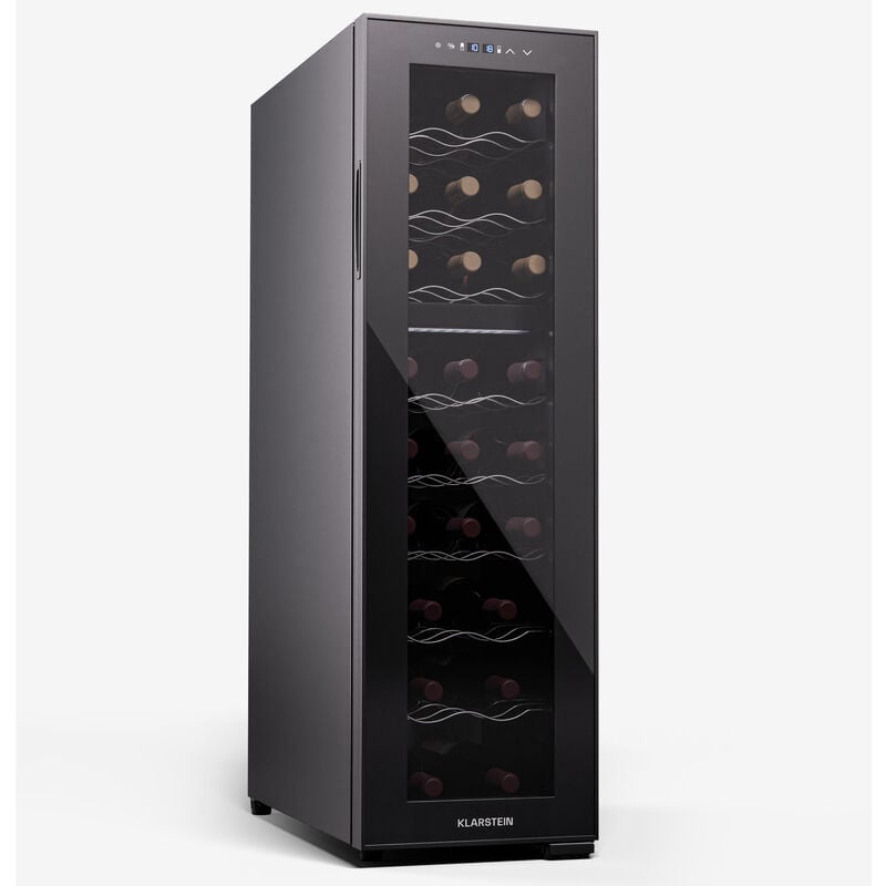 Klarstein - Freistehender Weinkühlschrank 2 Zonen, Getränkekühlschrank Klein, Kleiner Weinschrank, Wein-Kühlschrank Klein mit Glastür, Indoor/Outdoor