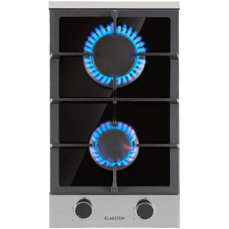 Klarstein - Gaskocher 2-Flammig, 4,2 kW Einbau-Gaskocher für Innenbereich, Edelstahl-Gaskocher für Wohnmobil, 2-Flammiger Gaskocher, Moderner Einbau