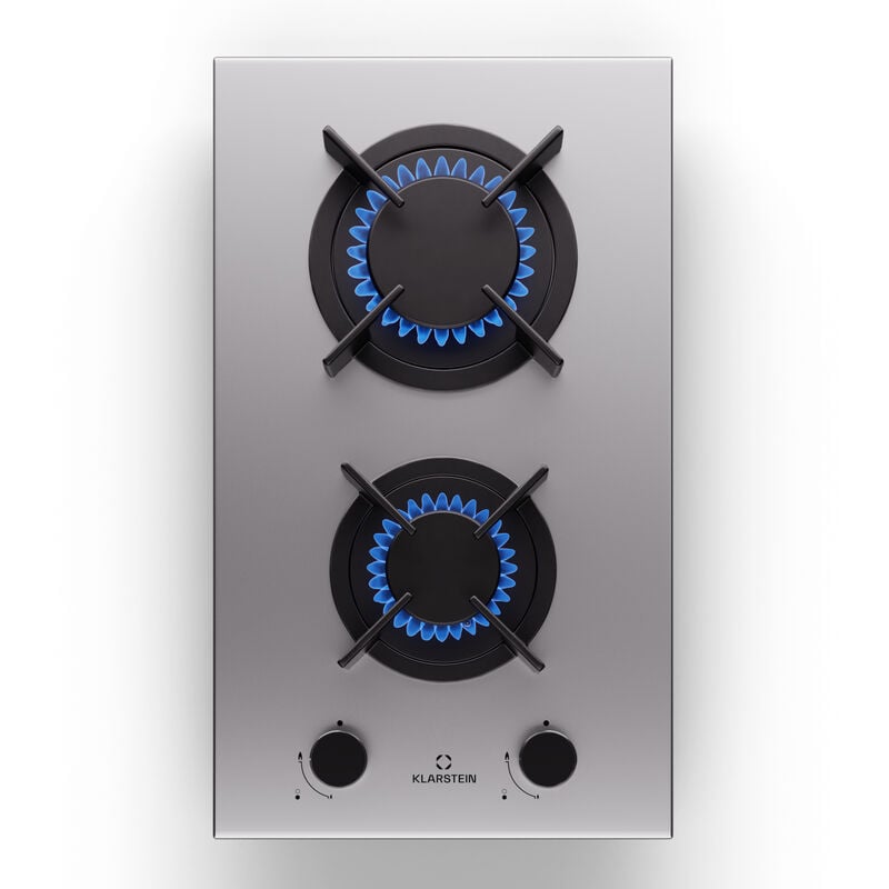 Klarstein Gaskocher 2 Flammig, Einbau-Gaskocher für Innenbereich & Wohnmobil, 4200W Edelstahl-Gaskocher, 2 Flammen Gaskocher, Gasherde mit