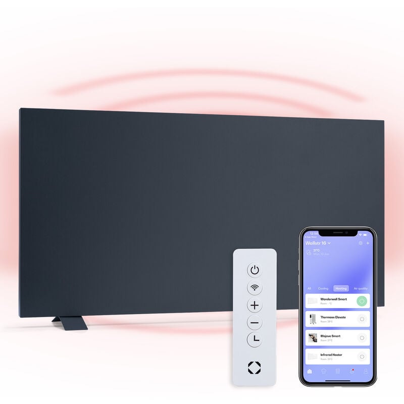 Infrarotheizung & Konvektor, Infrarotheizung mit Thermostat 1000W, IP24-Infrarotheizung Wandmontage/Standgerät mit App-Steuerung, Erkennung offener