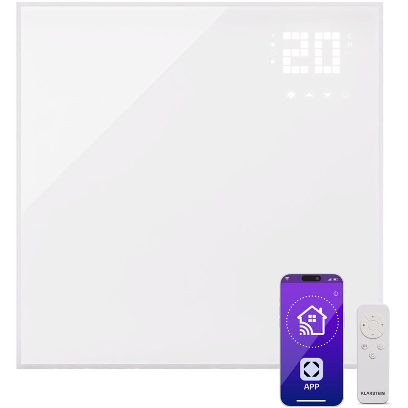 Klarstein Infrarotheizung mit Thermostat, 360W Elektroheizung, Smart Home Bild-Infrarotheizung zur Wandmontage, IR mit App-Steuerung & Erkennung