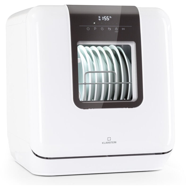 Klarstein - Mini-Geschirrspüler für 3 Gedecke, Leiser Einbau-Geschirrspüler Klein mit 7 Spülprogrammen, Kleiner Tisch-Geschirrspüler für Zuhause Büro