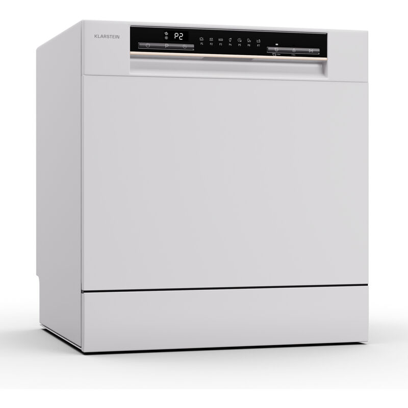 Klarstein - Mini-Geschirrspüler für 8 Gedecke, Leiser Geschirrspüler Klein mit 7 Spülprogrammen, Kleiner Tisch-Geschirrspüler für Zuhause, Büro &