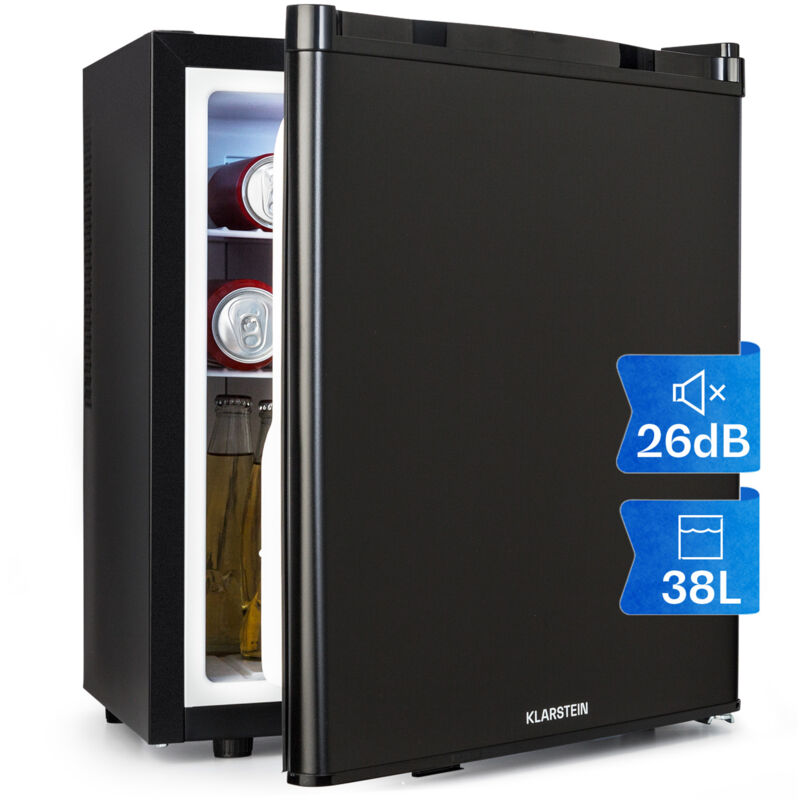 Klarstein Mini Kühlschrank für Zimmer, Mini-Kühlschrank für Getränke, Snacks & Kosmetik, Kleine Minibar, Kühlschrank Klein & Leise, Verstellbare