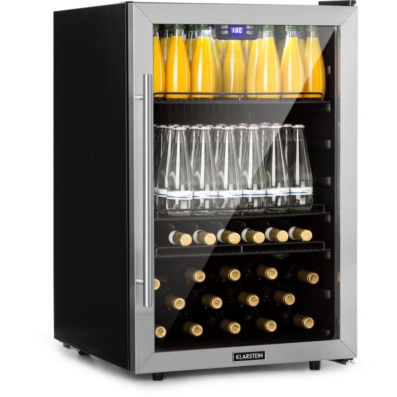 Klarstein - Mini Kühlschrank mit Glastür, Mini-Kühlschrank für Zimmer, Getränkekühlschrank Klein mit Verstellbaren Ablagen, Kleiner Kühlschrank 147