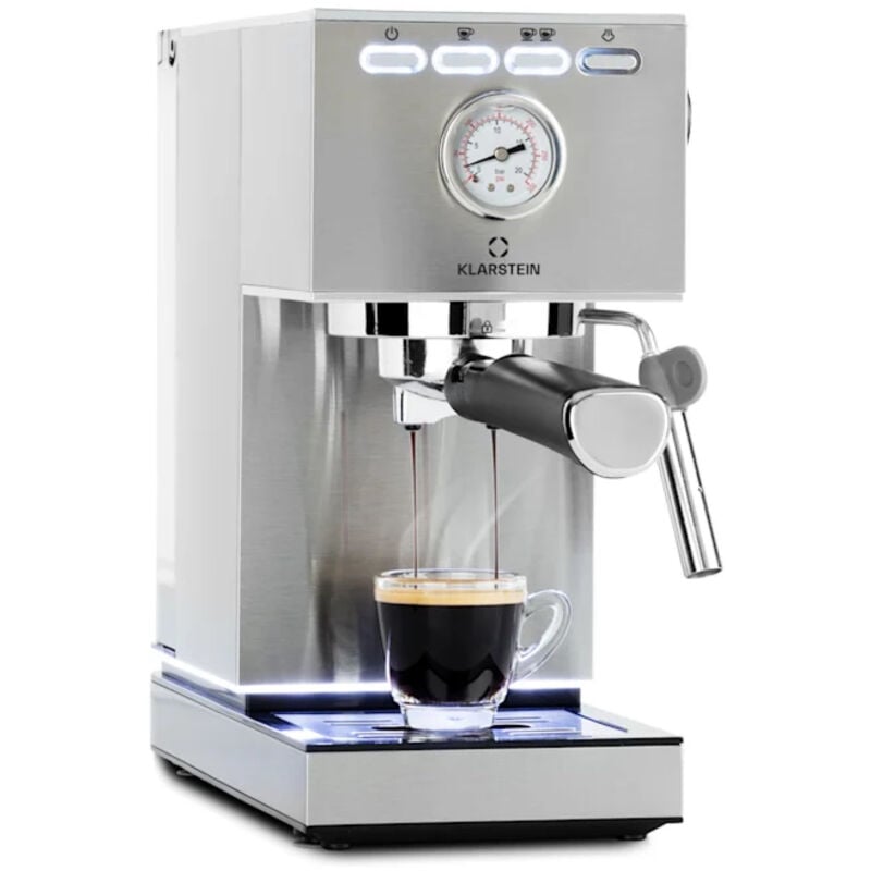 Klarstein - Pausa Espressomaker, Siebträgermaschine mit 1350 Watt, Espressomaschine 9 Bar Druck, Siebträger Kaffeemaschine mit Wassertank: 1,4 Liter