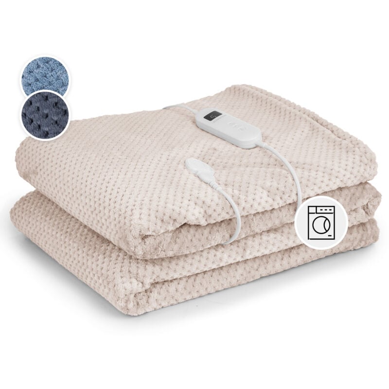 Klarstein XXL Elektrische Kuscheldecke, Heizdecke mit Abschaltautomatik, 200x180 cm Elektrische Wärmedecke Maschinenwaschbar, Doppelseitige Heizdecke