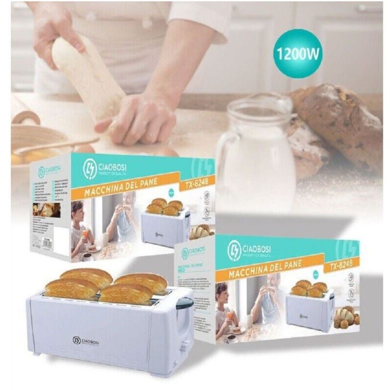 Trade Shop Traesio - Trade Shop - klassischer toaster toaster brotscheiben MULTIFUNKTIONS-1200-W-KRUMBEBACH TX-8248 -