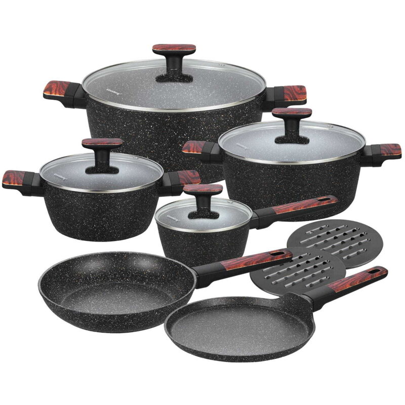 KLAUSBERG KB-7831 12-teiliges Topfset mit Marmor-Antihaftbeschichtung