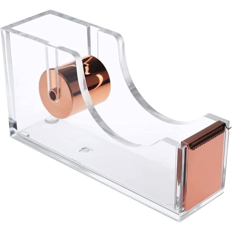 Klebebandabroller, Desktop-Abroller, kristallklarer Acryl-Klebebandabroller, wiederaufladbarer Klebebandabroller, für Verpackung, Schule, Büro –