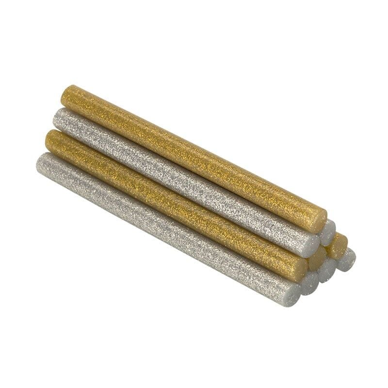 Barras de cola decoración y hobby Ø8x95mm purpurina dorado+plateado 430208 Salki