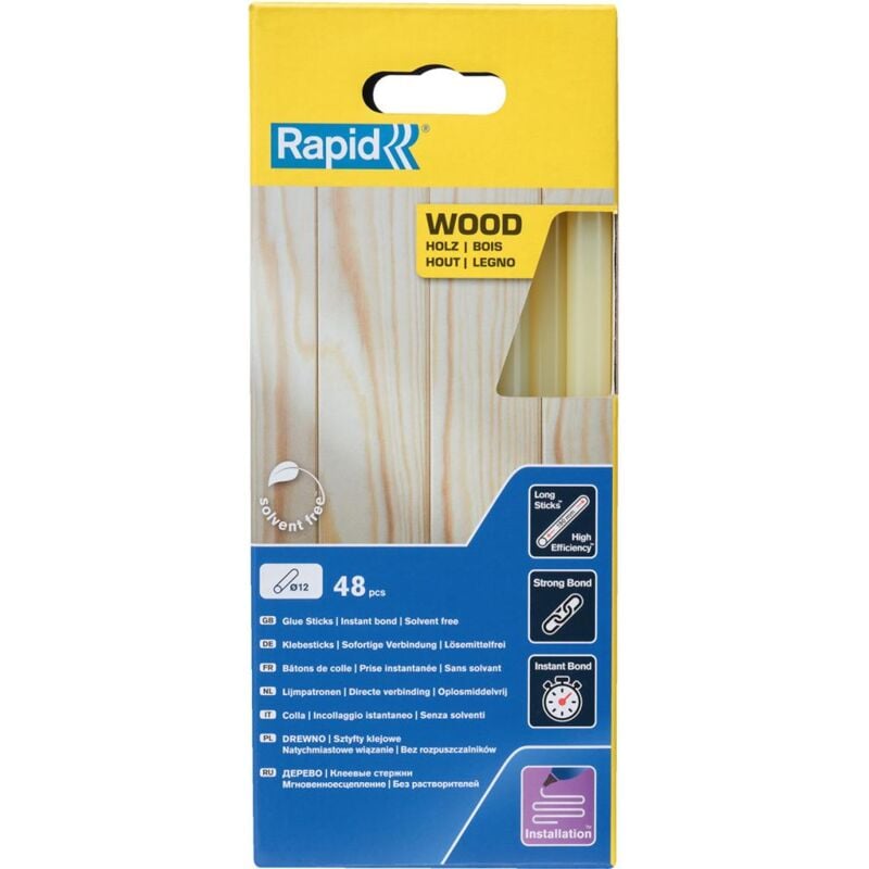 FP - Klebestifte Holz und Schwert 190 mm x 48 Sticks - Box - rapid-isaberg - 5001421