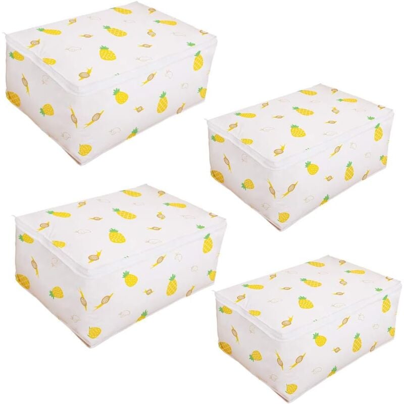 Alovez - Kleider-Organizer, großer Bettdecken-Organizer, schimmel- und feuchtigkeitsbeständig, Kleider-Organizer, Bettdecke, Bettwäsche (4-teilig)