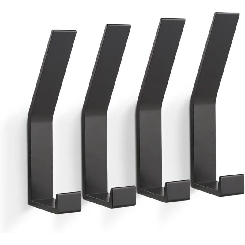 Kleiderhaken 4 Stück, Handtuchhaken zum Bohren(Schrauben unsichtbar), Garderobenhaken Wand Moderne Garderobenleiste für Jacken, Mäntel, Kleidung,
