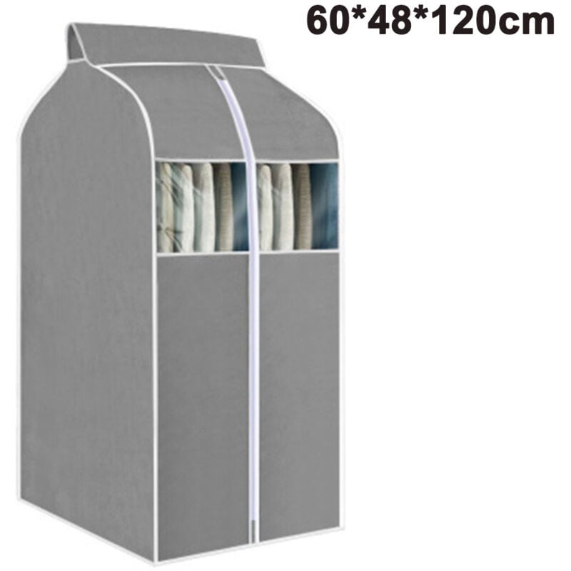 Longziming - Kleidersack zum Aufhängen, Kleidersack, Organizer, Aufbewahrungstasche mit transparenten PVC-Fenstern, Kleiderhülle für Anzüge, Jacken,