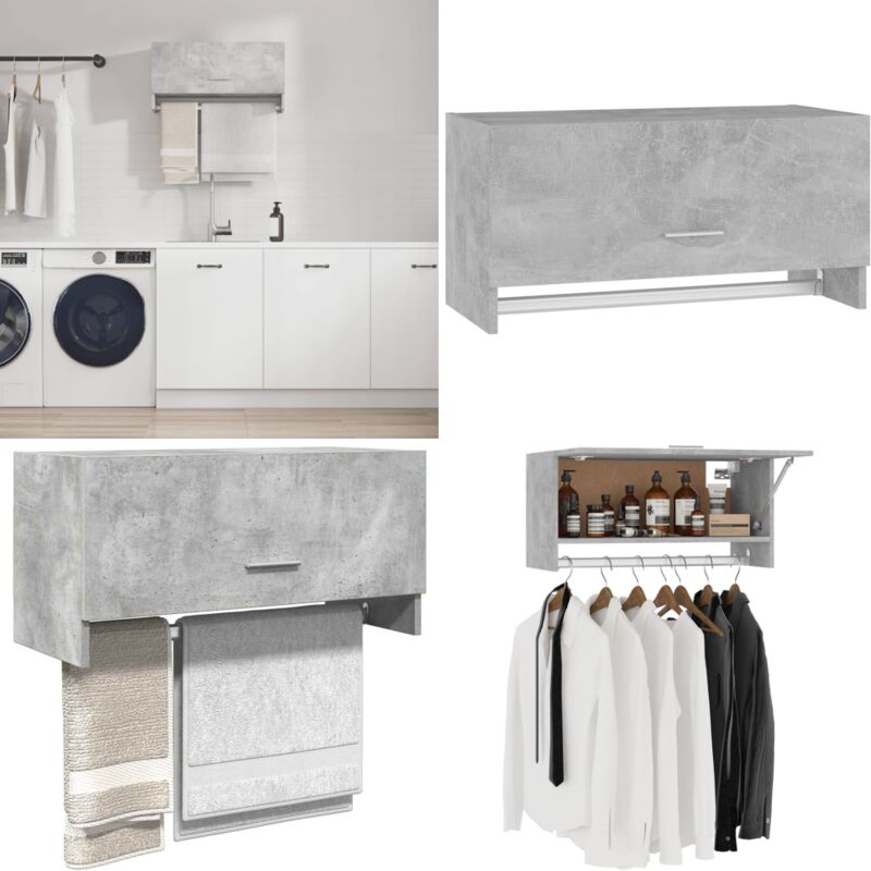 Kleiderschrank Betongrau 70x32,5x35cm Holzwerkstoff - Kleiderschrank - Betongrau - Holzschrank - Wandregal - Stauraum - Home & Living