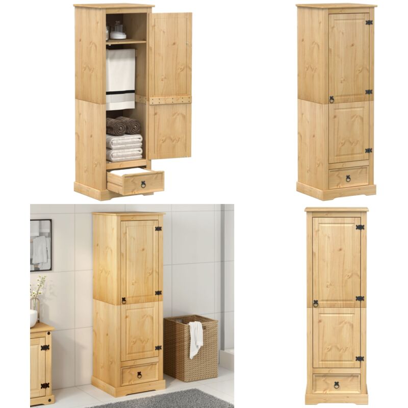 Kleiderschrank Corona 55x50x170 cm Massivholz Kiefer - Holzschranks - Kleiderschrank - Massivholzkleiderschrank - Kiefernschrank - Schlafzimmermöbel