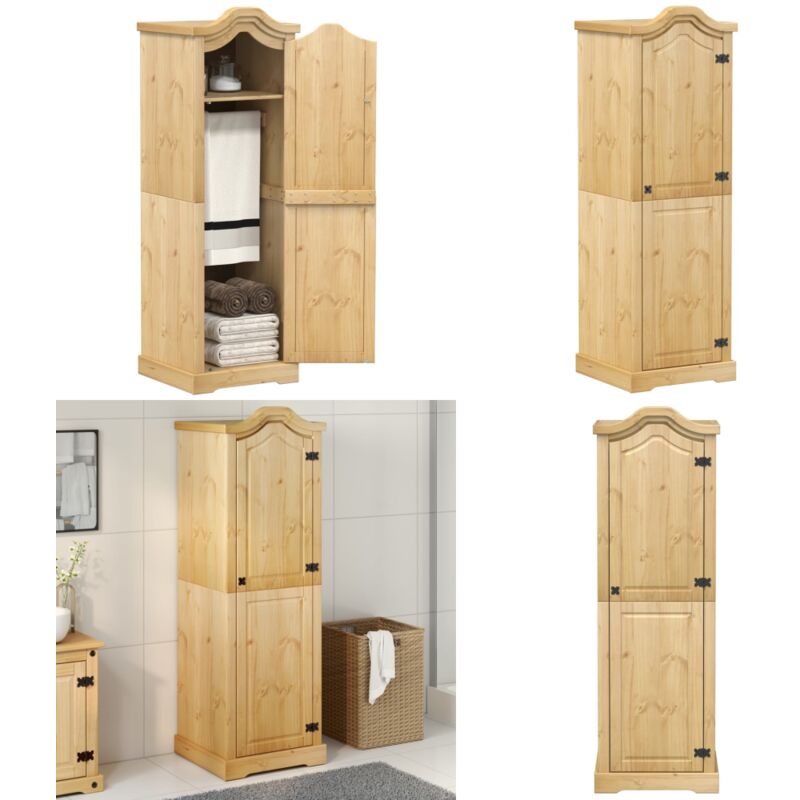 Kleiderschrank Corona 55x52x170 cm Massivholz Kiefer - Holzschranks - Kleiderschrank - Massivholzklaederschrank - Schlafzimmermöbel - Kiefernschrank
