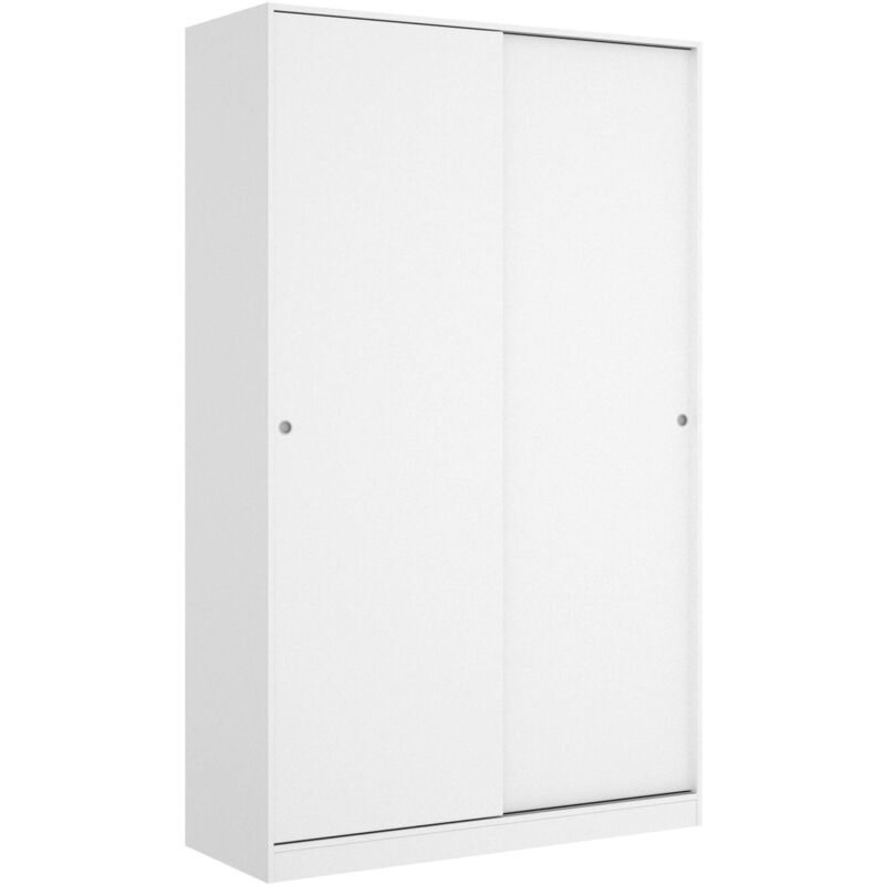 Dmora - Kleiderschrank Dcapuan, Garderobe für Schlafzimmer, Kleiderschrank mit 2 Schiebetüren, 120x50h204 cm, Weiß