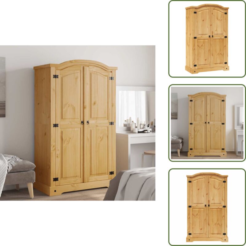 Kleiderschrank Mexiko-Stil Kiefernholz 2 Türen - Schreibtisch - Kiefernholz - Kleiderschrank - Korpus - Mexikanischer Stil