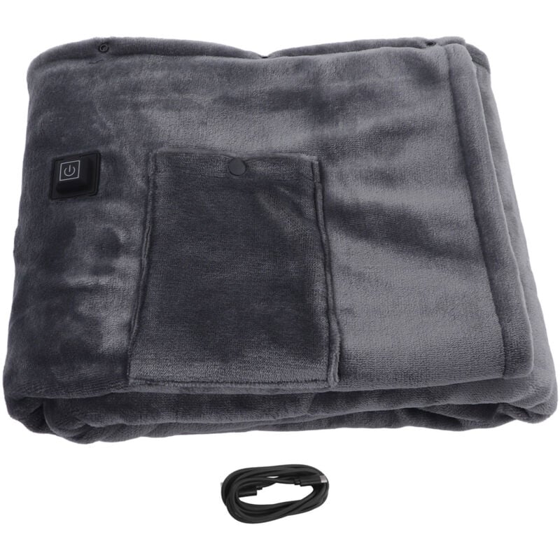 Kleine elektrische Heizdecke (5 V), schnelles Aufheizen, dicke Flanelldecke, Grau, 140 x 80 cm / 55,1 x 31,5 Zoll.