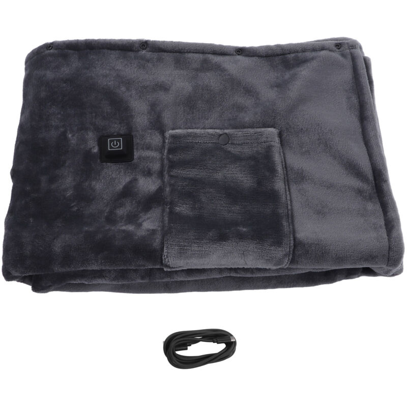 Kleine elektrische Heizdecke (5 V), schnelles Aufheizen, dicke Flanelldecke, Grau, 160 x 80 cm / 63,0 x 31,5 Zoll.