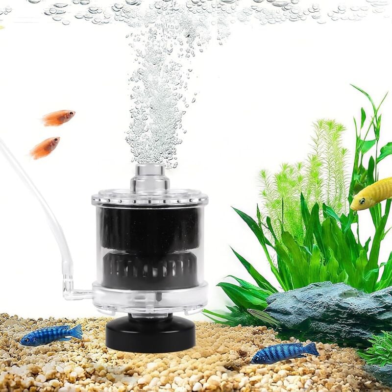 Kleiner Aquarium-Schwammfilter mit Sprudelschlauch, Mini-Aquarium-Innenfilter für 30-60 L Aquarium, Innenfilter mit Filtermaterial, für