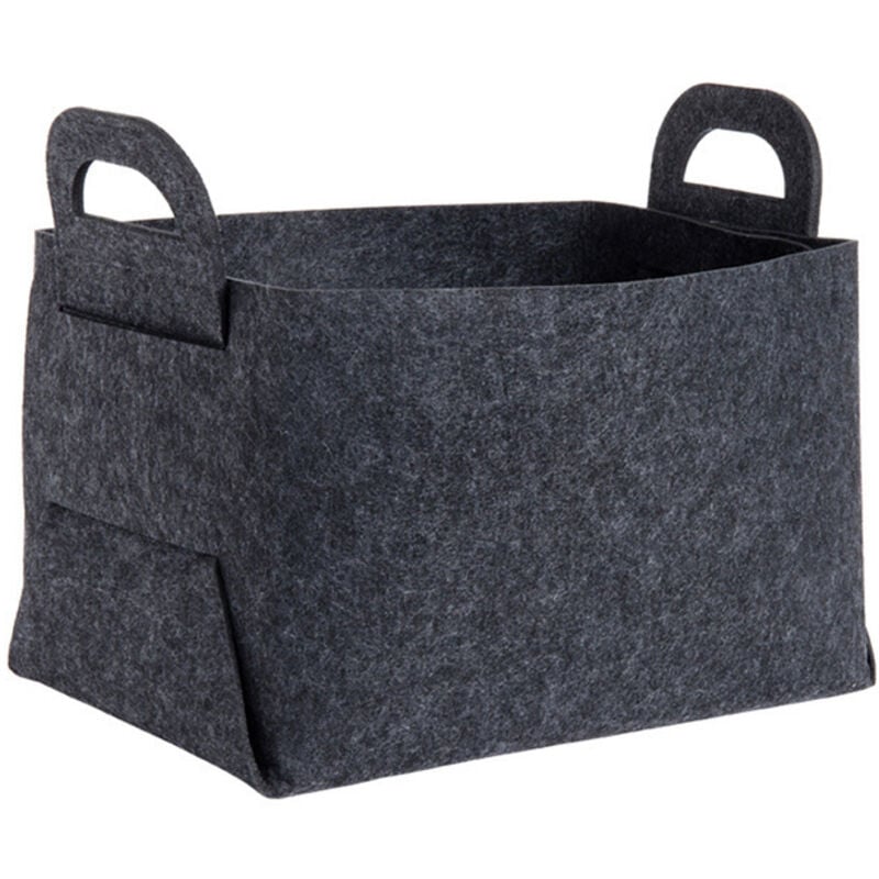 Kleiner Aufbewahrungskorb, Hundespielzeugkorb, Stofffilz-Aufbewahrungsbox mit Griffkorb – leerer, faltbarer Aufbewahrungskorb für Geschenke, Schwarz