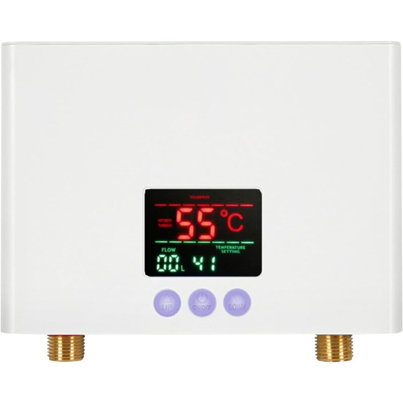 Kleiner elektrischer Durchlauferhitzer, Mini-Elektro-Warmwasserbereiter, LED-Anzeige, elektrischer Warmwasserbereiter mit Touchscreen und