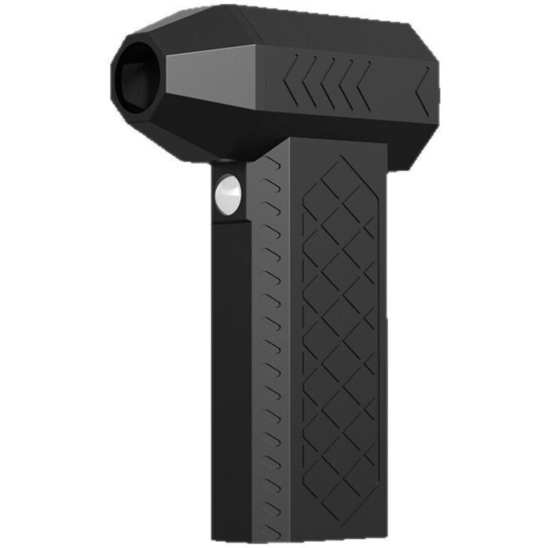 Kleiner, schwarzer Ventilator (220 x 85 x 130 mm), ideal für Camping und Outdoor-Aktivitäten. Tragbarer und leistungsstarker Ventilator mit starkem