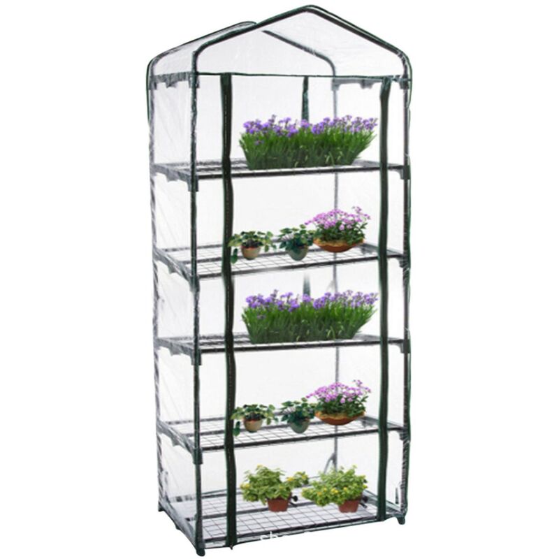 Kleines begehbares Gewächshaus mit PVC-Kunststoffabdeckung, tragbares Gewächshaus für den Außenbereich, verwendet für Setzlings- und Blumenwachstum,