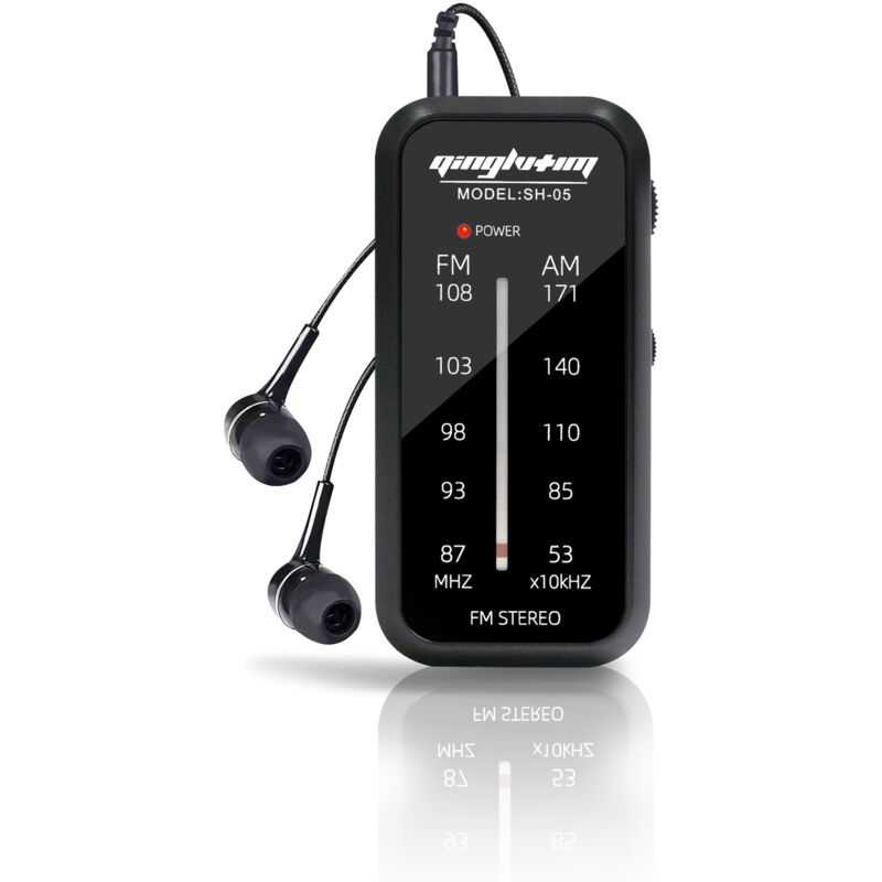 Kleines tragbares Radio, J-985 AM/FM-Taschenradio mit Kopfhörern, batteriebetriebenes Radio mit Stereoanlage, Mini-AAA-Empfängerradio zum