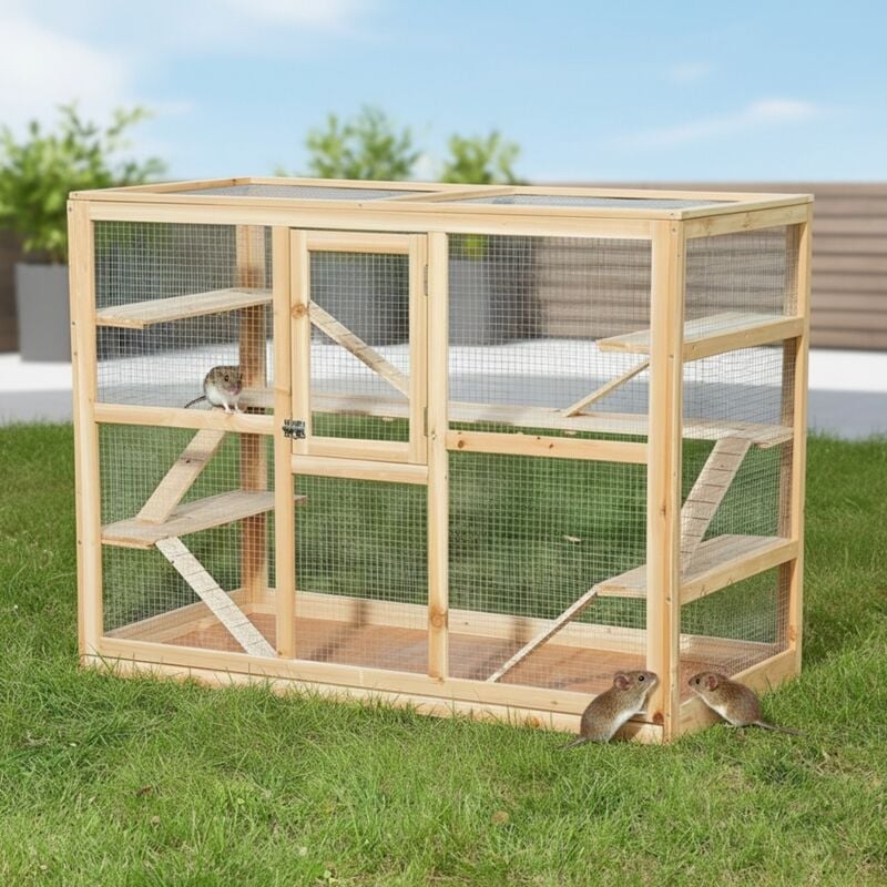 Mucola - Kleintier Käfig Stall Holzkäfig Holzvilla Nager Hamster Mäuse Kaninchenstall