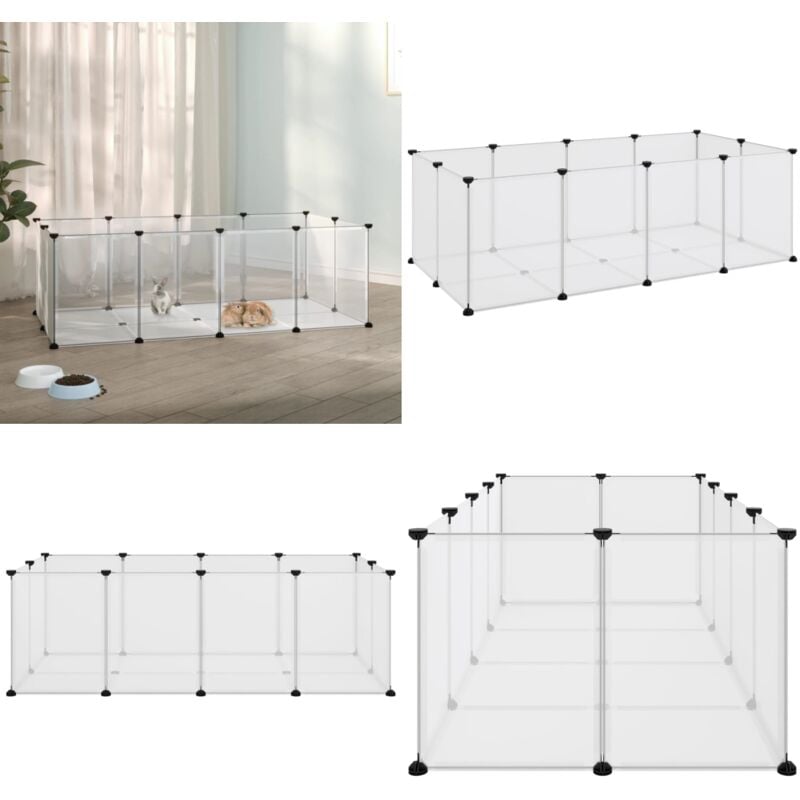 Vidaxl - Kleintierkäfig Transparent 144x74x46,5 cm pp und Stahl - Kleintierkäfig - Haustierkäfig - Kaninchendrache - Hamstergehege - Vogelvoliere