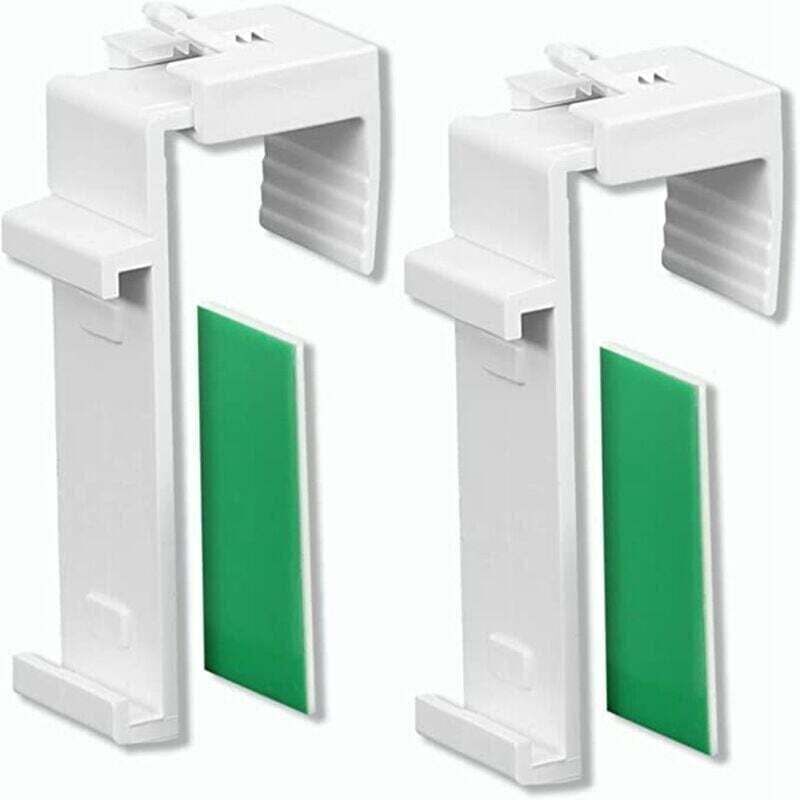 Klemmhalterung für Duo-, XU-, Mini- und Mini-Rollos, kein Bohren erforderlich, verstellbar von 1,5 bis 2 cm, 1 Paar, mit Klebepads – KZQ