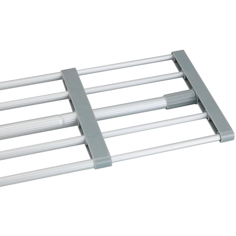 Teleskop-Klemmregal, Befestigung ohne Bohren, Silber matt, Aluminium silber, Kunststoff (abs) grau, Kunststoff (tpr) weiß - silber matt - Wenko