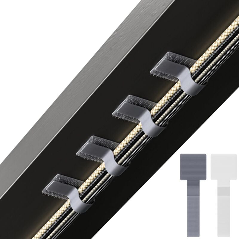 Tigrezy - Klett-Kabelbinder, selbstklebende Klett-Kabelbänder, selbstklebende Kabel-Organizer, Kabelclip, Haushalts- und Bürobedarf, 40 Stück