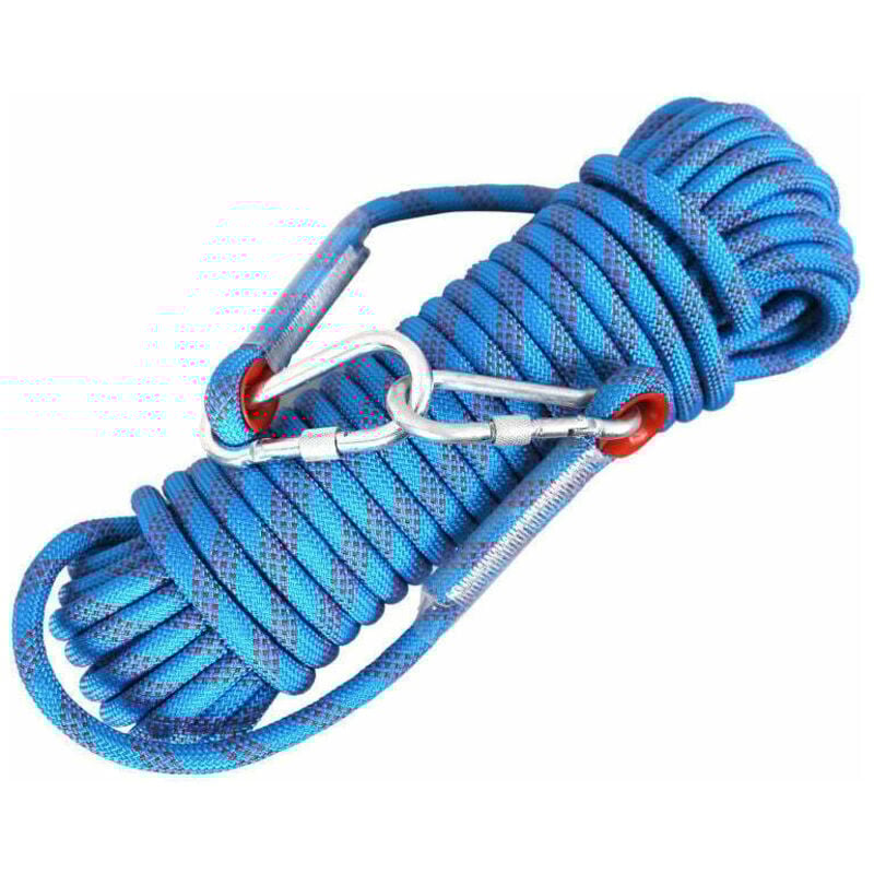 Kletterseil 8 mm 10 m mit 2 Karabinern, Kletterseil, Bergsteigen, Rettungsseil, Feuerleiter, Klaue, Beschneiden, Camping, Angeln, Magnet im Freien –